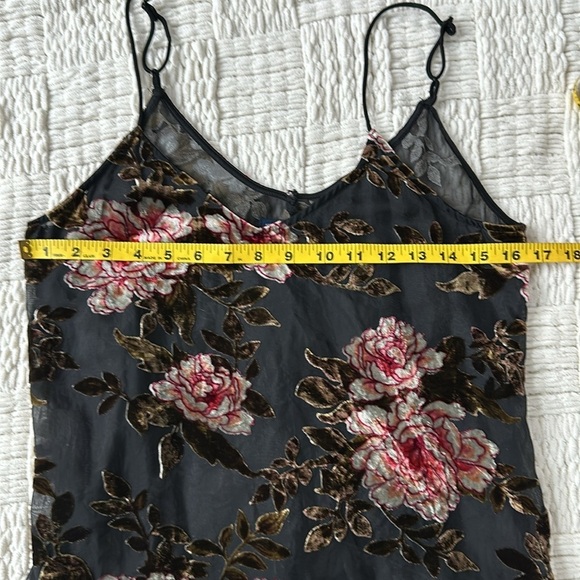 Y2K floral burnout sheer tunic top slip dress - Picture 8 of 10